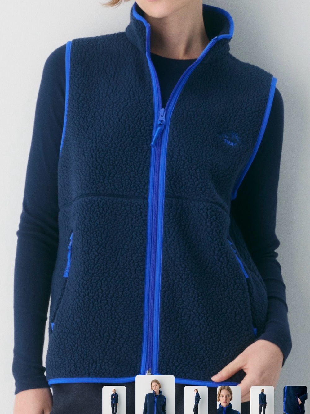 Polartec Thermal Pro Mockneck Vest in Admiral/Jazz Blue